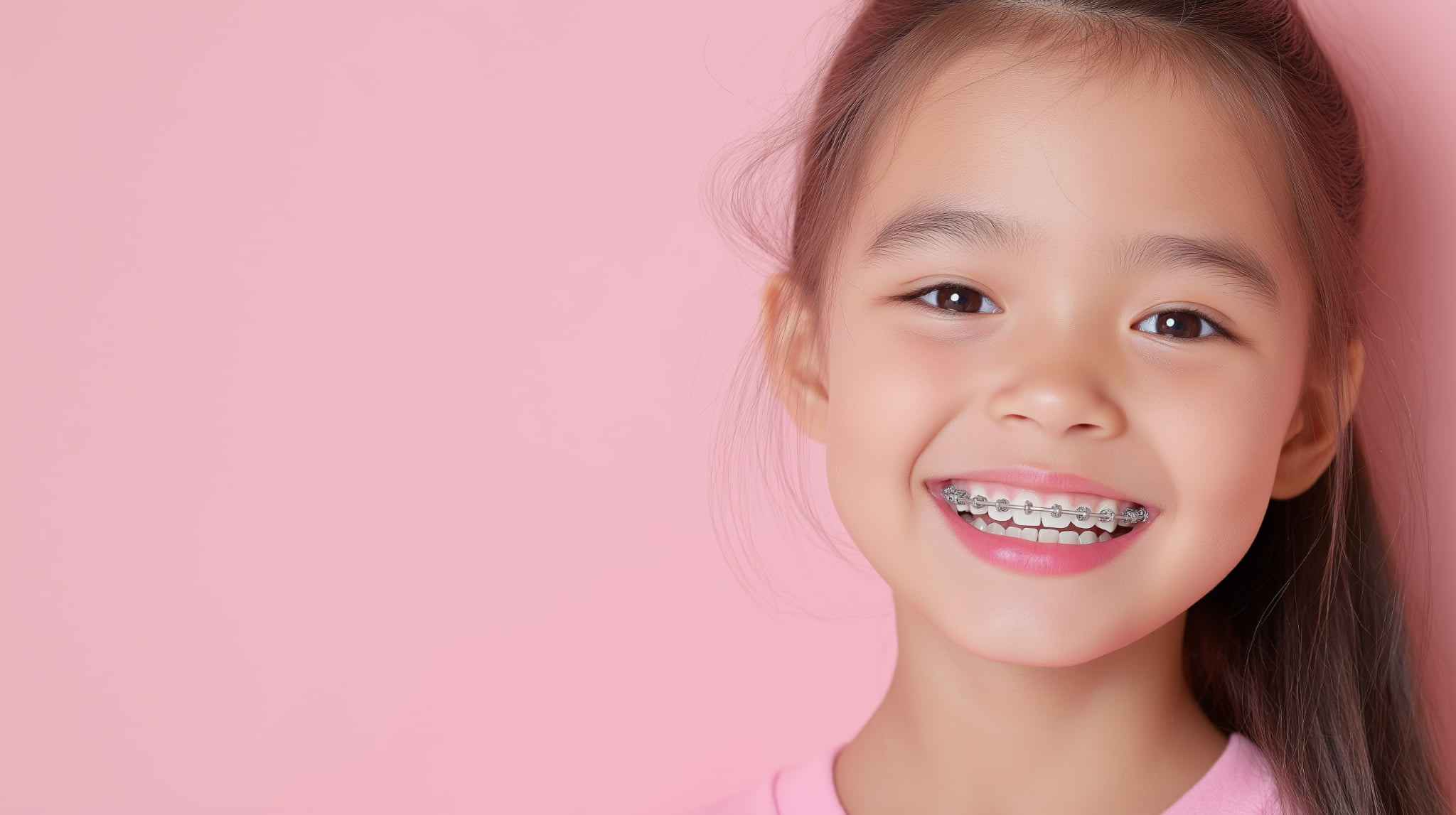 ワイヤー矯正中の子ども