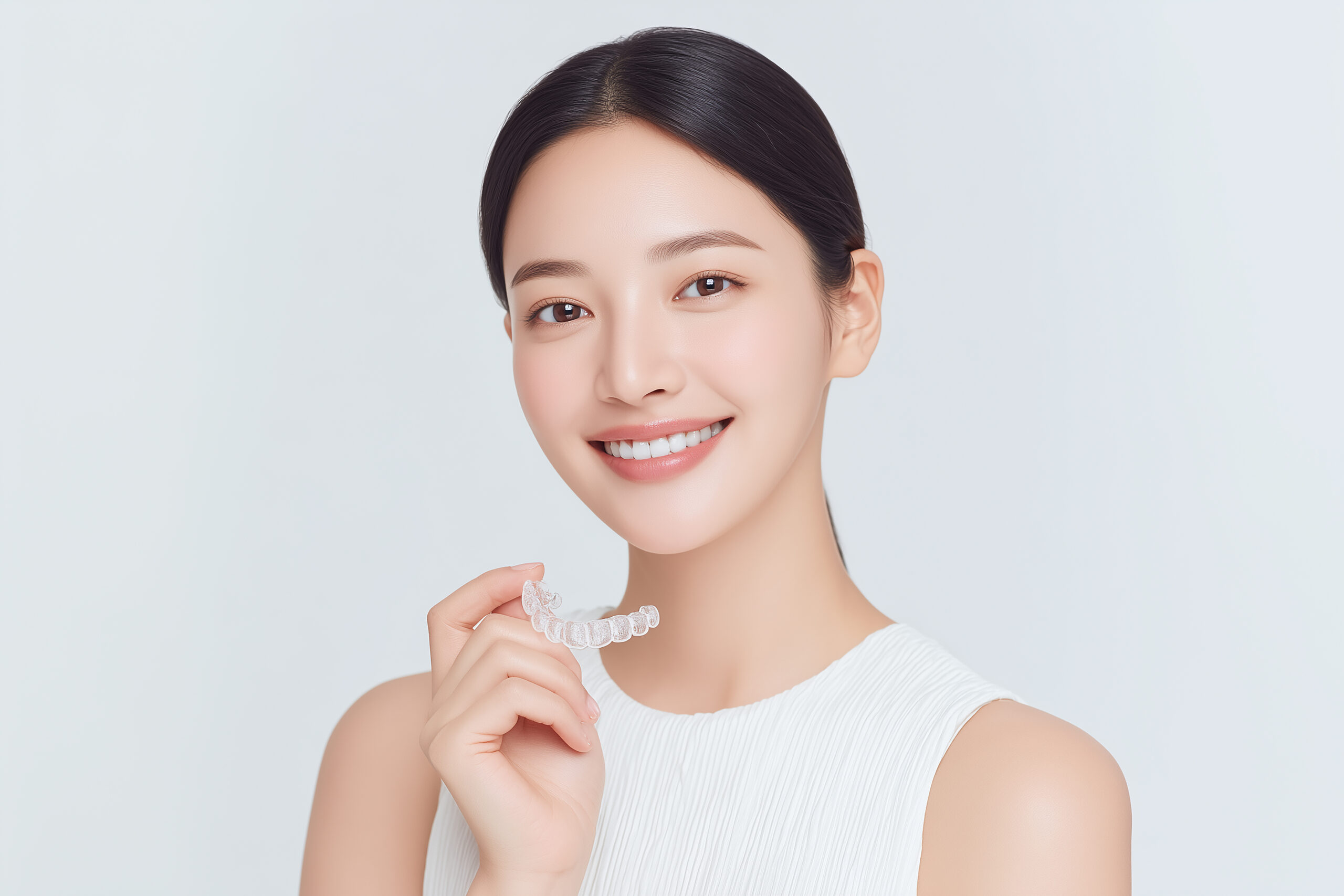 マウスピース矯正ですきっ歯を治療し、綺麗な歯を手に入れた女性